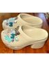 Crocs 100% Pvc Floral Ivory Mule/Clog Size 9 - photo 4