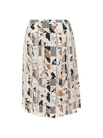 Oscar De La Renta Oscar De La Renta Geometric Floral Print Pleated Skirt (view 1)