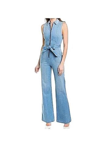 Alice + Olivia AO.LA Sleeveless Denim Fade Away Bell Bottom Jumpsuit Jumpsuit (view 1)