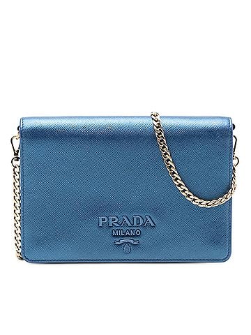 Prada Metallic Saffiano Lux Monochrome Wallet on Chain (view 1)