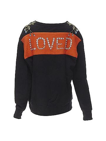 Gucci Gucci Floral Embroidered Logo Loved Studded Distressed Sweatshirt (view 2)