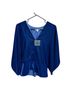 Anna Cate 100% Polyester 100% Polyester Blue Short Sleeve Blouse Size S - photo 1