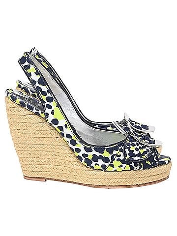 Roger Vivier Roger Vivier Slingback Summer Wedges in Multicolor Canvas (view 1)