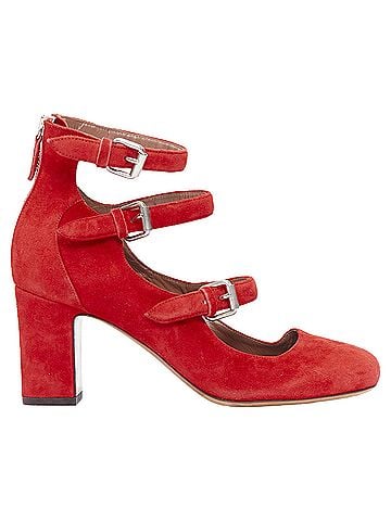 Tabitha Simmons Tabitha Simmons Moda Suede Leather Silver Buckles Strappy Heels (view 2)
