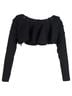 Givenchy 100% Wool Black Givenchy Cropped Bolero Jacket in Black Wool Size 6 - photo 3