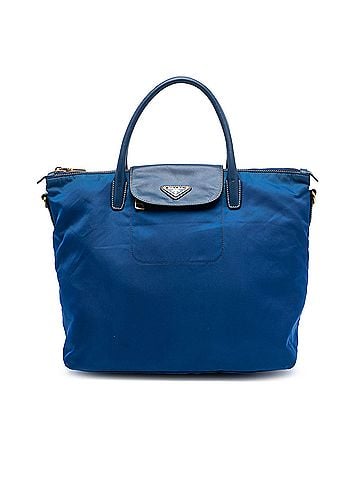 Prada Saffiano Trimmed Tessuto Satchel (view 1)