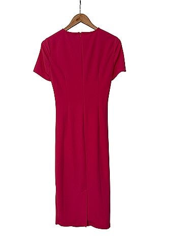 Maggy London Pink Ruched Midi Dress Casual Dress (view 2)