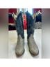 Tony Lama 100% Leather Gray Black Boots Size 6 1/2 - photo 5