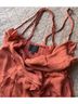 Intermix Red Orange Cocktail Dress Size L - photo 3