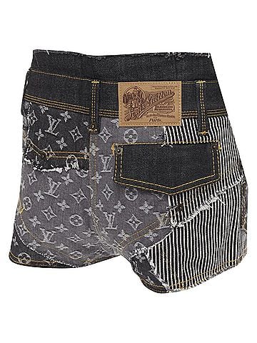 Louis Vuitton Louis Vuitton LV monogram jacquard raw cut patchwork shorts (view 2)