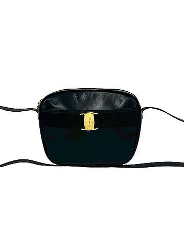 Salvatore Ferragamo Salvatore Ferragamo Vintage Vara Ribbon Leather Shoulder Bag, Black, 94441 (view 1)