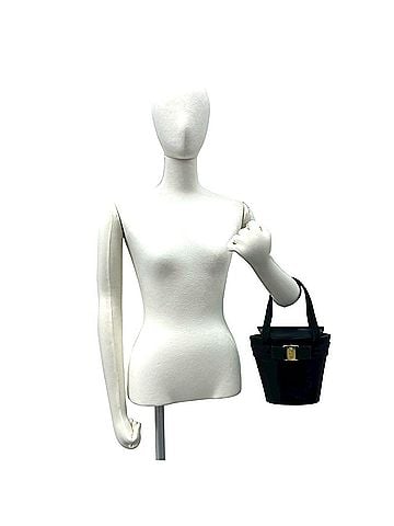 Salvatore Ferragamo Salvatore Ferragamo Vara Ribbon Leather Mini Tote Bag, Black, 82289 (view 2)