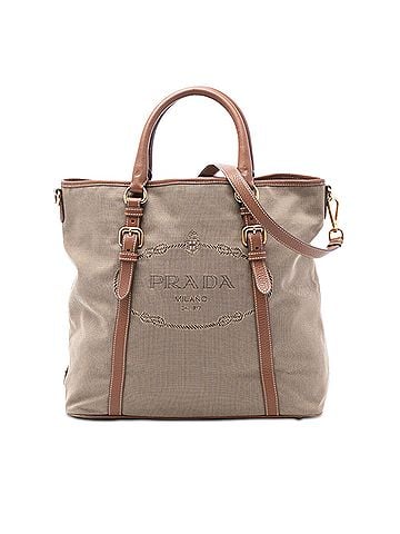 Prada Canvas Canapa Logo Satchel (view 1)