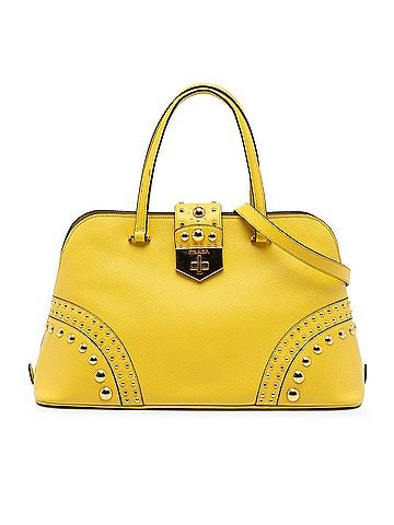Prada Studded Saffiano Cuir Promenade Satchel (view 1)