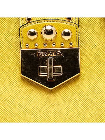 Prada Studded Saffiano Cuir Promenade Satchel (view 2)