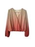 Astr 100% Polyester Ombre Red Gold T-Shirt Size M - photo 2