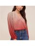 Astr 100% Polyester Ombre Red Gold T-Shirt Size M - photo 3