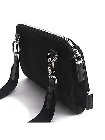 Prada PRADA Re-Nylon Saffiano Leather Shoulder Bag, Black, 2VH130, Women's (view 2)