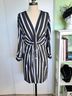 Sandro 85% Viscose 15% Polyamide 100% Other Stripes Black White Casual Dress Size S - photo 4