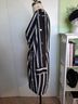 Sandro 85% Viscose 15% Polyamide 100% Other Stripes Black White Casual Dress Size S - photo 10