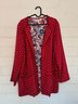 Coldwater Creek 100% Rayon 100% Polyester Floral Red Jacket Size M - photo 4