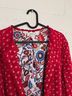Coldwater Creek 100% Rayon 100% Polyester Floral Red Jacket Size M - photo 3