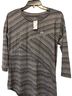 Maurices Stripes Black Gray Long Sleeve Top Size XS - photo 1