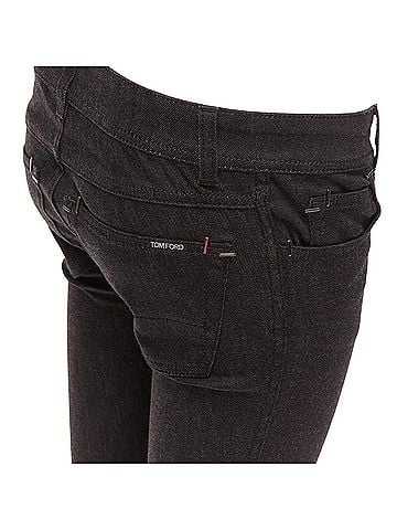 Tom Ford Tom Ford Cotton Blend Silver Staple Embellished Skinny Jeans (view 2)
