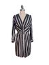 Sandro 85% Viscose 15% Polyamide 100% Other Stripes Black White Casual Dress Size S - photo 1