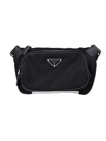 Prada PRADA (Prada) Excellent Condition 2VH128 Re-Nylon x Saffiano Leather Shoulder Bag Black Silver Hardware Men's (view 1)