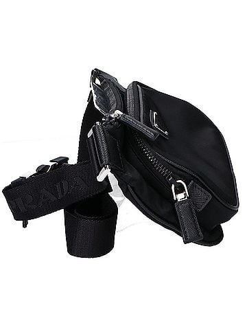 Prada PRADA (Prada) Excellent Condition 2VH128 Re-Nylon x Saffiano Leather Shoulder Bag Black Silver Hardware Men's (view 2)