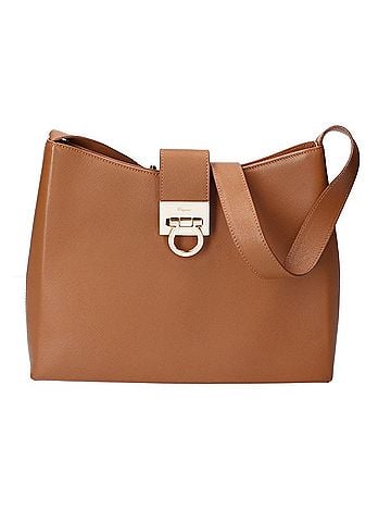 Salvatore Ferragamo Salvatore Ferragamo Gancini One Shoulder Bag, Beige, Women's (view 1)