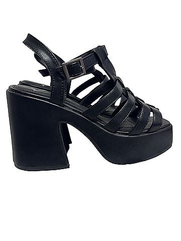 Report Diamond Black Stappy Platform Sandal Heels (view 1)