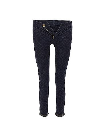 Louis Vuitton Louis Vuitton LV Monogram Leather Trim Skinny Jeans (view 1)