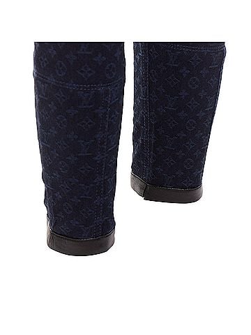 Louis Vuitton Louis Vuitton LV Monogram Leather Trim Skinny Jeans (view 2)