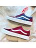 Vans 100% Suede Print Blue Red Burgundy Sneakers Size 7 1/2 - photo 7