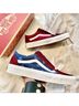 Vans 100% Suede Print Blue Red Burgundy Sneakers Size 7 1/2 - photo 16