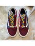 Vans 100% Suede Print Blue Red Burgundy Sneakers Size 7 1/2 - photo 8