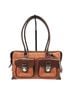 Dooney & Bourke Jacquard Multi Color Brown Orange Leather Satchel One size - photo 1