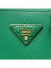 Prada 100% Leather Green Medium Saffiano Cuir Double Satchel One size - photo 2