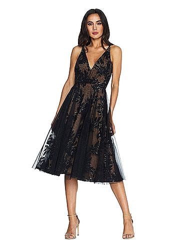 Dress the Population Courtney Sequin Overlay Dress Cocktail Dress (view 1)