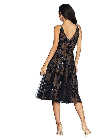 Dress the Population Courtney Sequin Overlay Dress Cocktail Dress (view 2)