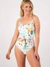 Jantzen Floral Pink White One Piece Swimsuit Size 24 - photo 3