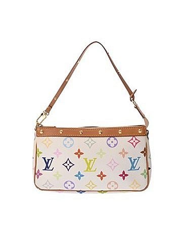 Louis Vuitton LOUIS VUITTON Louis Vuitton Multicolor Pochette Accessoires Blanc M92649 Women's Monogram Accessory Pouch AB Rank Used Ginzo (view 1)