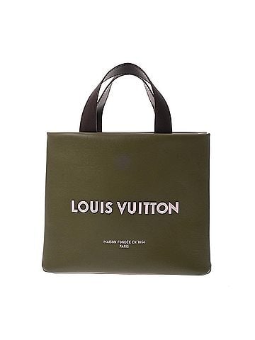 Louis Vuitton LOUIS VUITTON Louis Vuitton Mini Shopper Tote Khaki Green M24457 Women's Cowhide Leather Bag A Rank Used Ginzo (view 2)