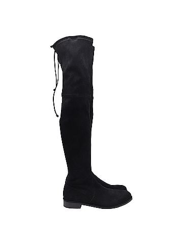 Stuart Weitzman Stuart Weitzman Lowland Bold Boots in Black Suede (view 1)