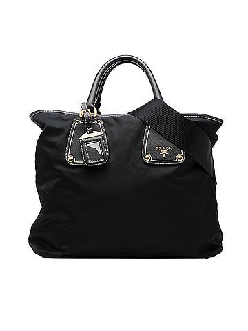 Prada Saffiano Trimmed Tessuto Satchel (view 1)