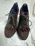 Brooks Brothers Solid Color Block Brown Green Heels Size 6 1/2 - photo 4