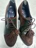 Brooks Brothers Solid Color Block Brown Green Heels Size 6 1/2 - photo 5