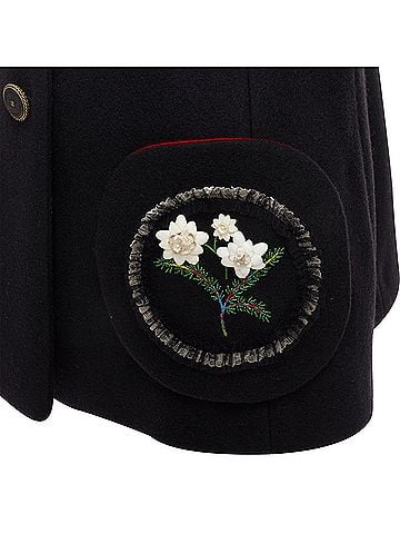 Chanel Chanel Edelweiss flower embroidery circle pocket wool coat (view 2)
